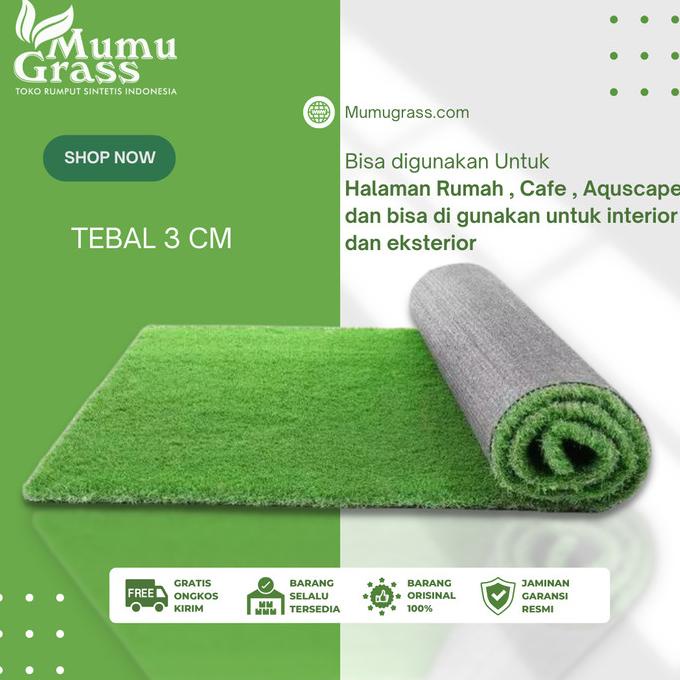 Jual Karpet Rumput Sintetis Swiss 3cm Per Meter 1x1m Eceran Full Green ...