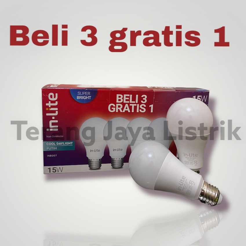 Jual Inlite Paket Beli Gratis Lampu Led Bulb Watt W Putih