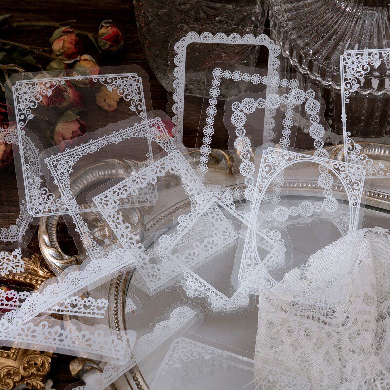 Jual Frame Pet Sticker untuk Dekorasi Jurnal Lace Transparan Stiker ...