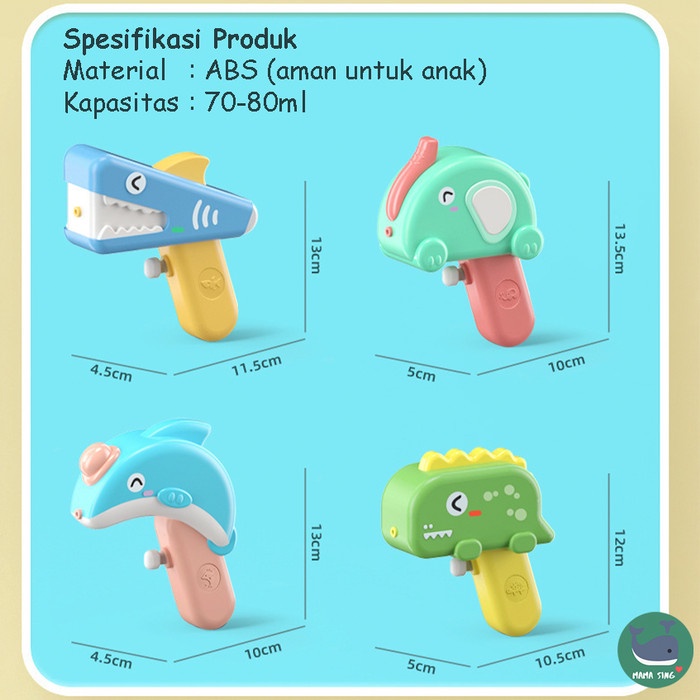 Jual MAMA SING Mainan Pistol Air Anak Bentuk Hewan Lucu - Kids Water ...
