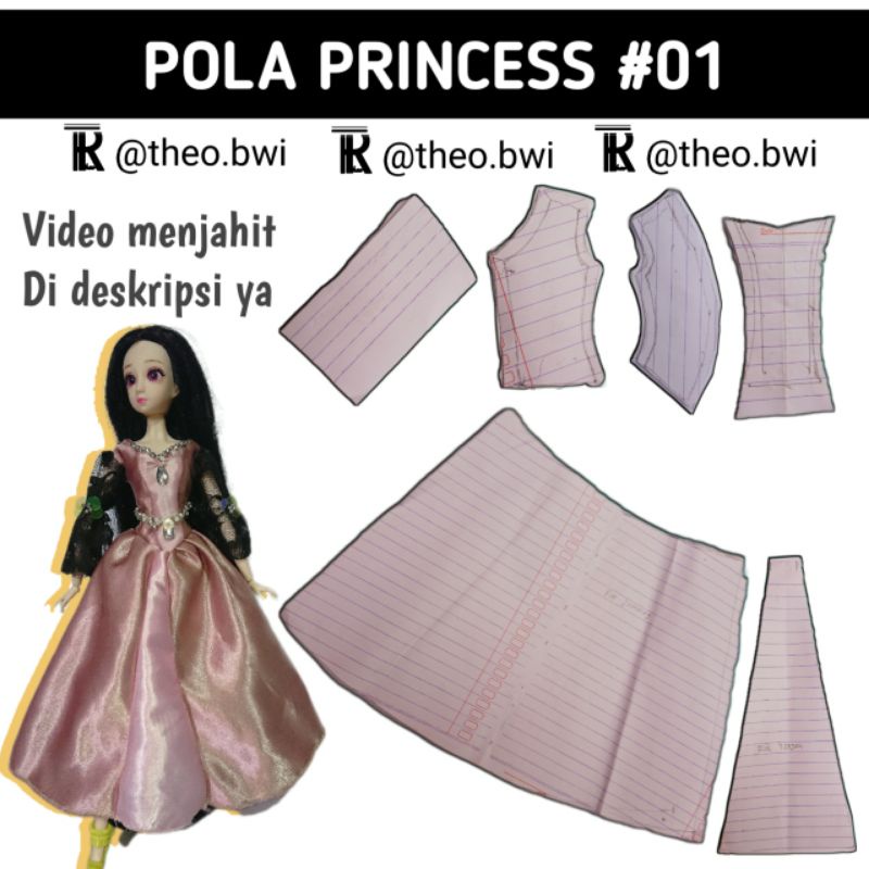 pola baju barbie doll