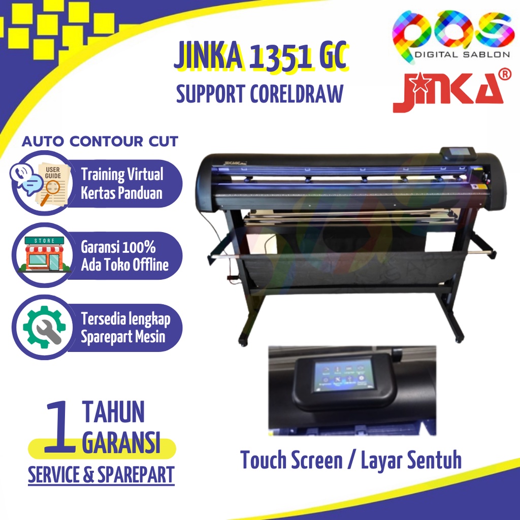 Jual Mesin Cutting Sticker Jinka GC 1351/ GC 1351 PRO LED CAM TOUCH ...