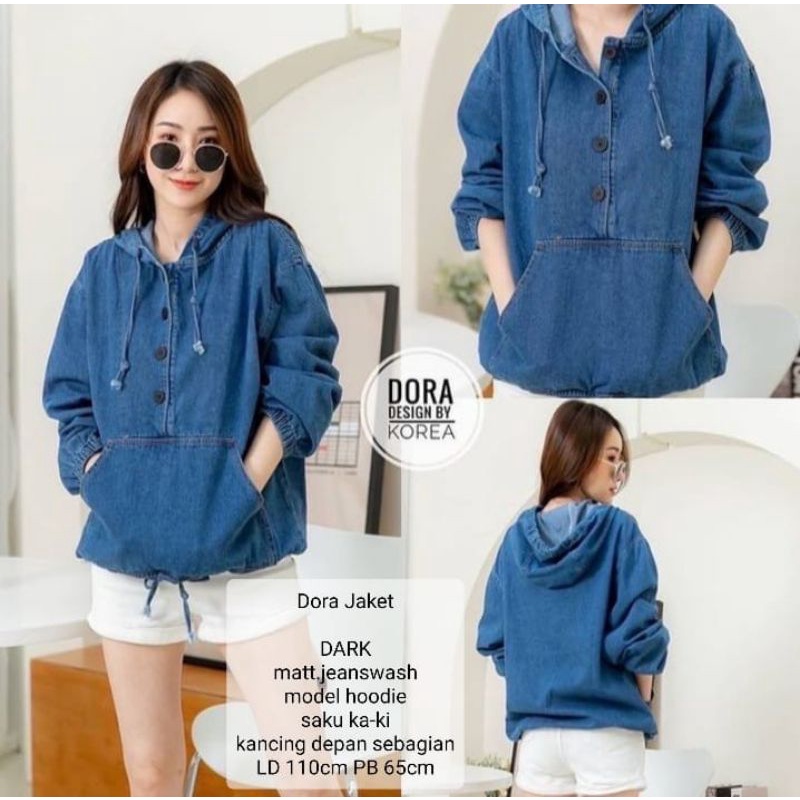 Jaket denim hoodie outlet