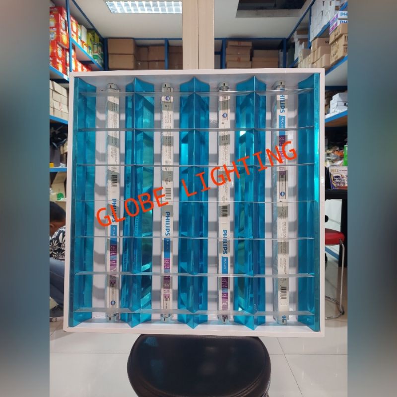 Jual KAP LAMPU RM 4X18W KOMPLIT LAMPU LED PHILPS (60CM) | Shopee Indonesia