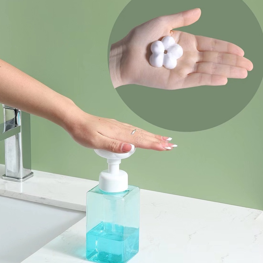 Jual YHOME Botol Sabun Bentuk Busa Bunga 250ML/ Flower Stamp Hand Soap
