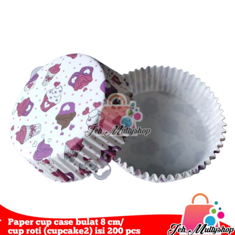Jual Paper cup case laminasi bulat 8 cm/ cup roti (cupcake2) isi 200 ...
