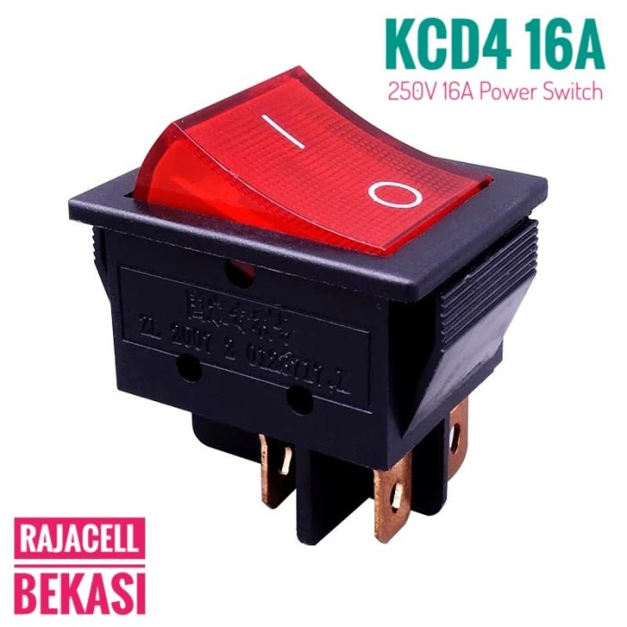 Jual Saklar KCD4 16A 4Pin Power Rocker Switch ON OFF 220V 250V High ...
