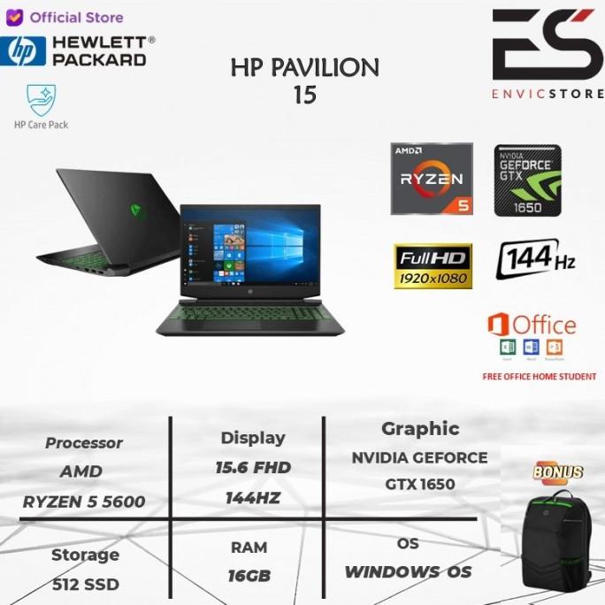 Jual Hp Pavilion Gaming 15 Ec2047Ax Ryzen 5 5600 16Gb 512Ssd Gtx1650 ...