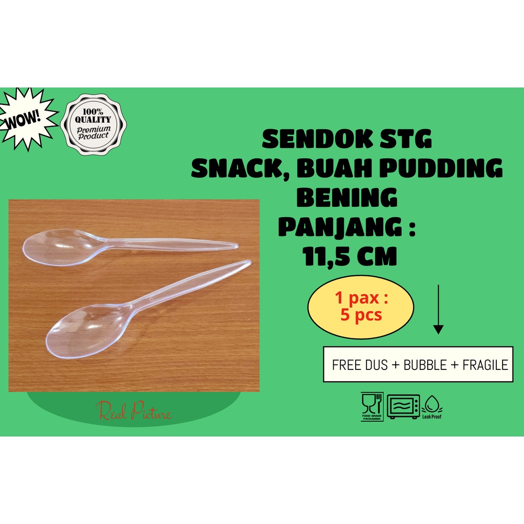 Jual Sendok Stg Buah Pudding Bening Isi Pcs Panjang Cm Shopee