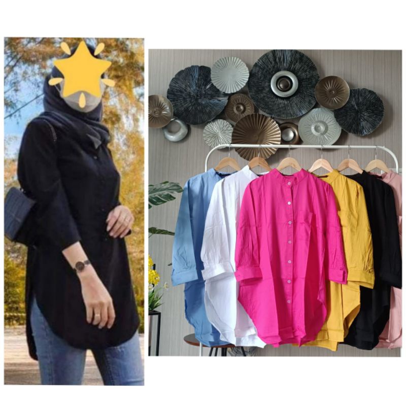Jual SERUNI TOP BODY PANJANG / ATASAN KEMEJA RAYON TWILL BUSUI FRIENDLY