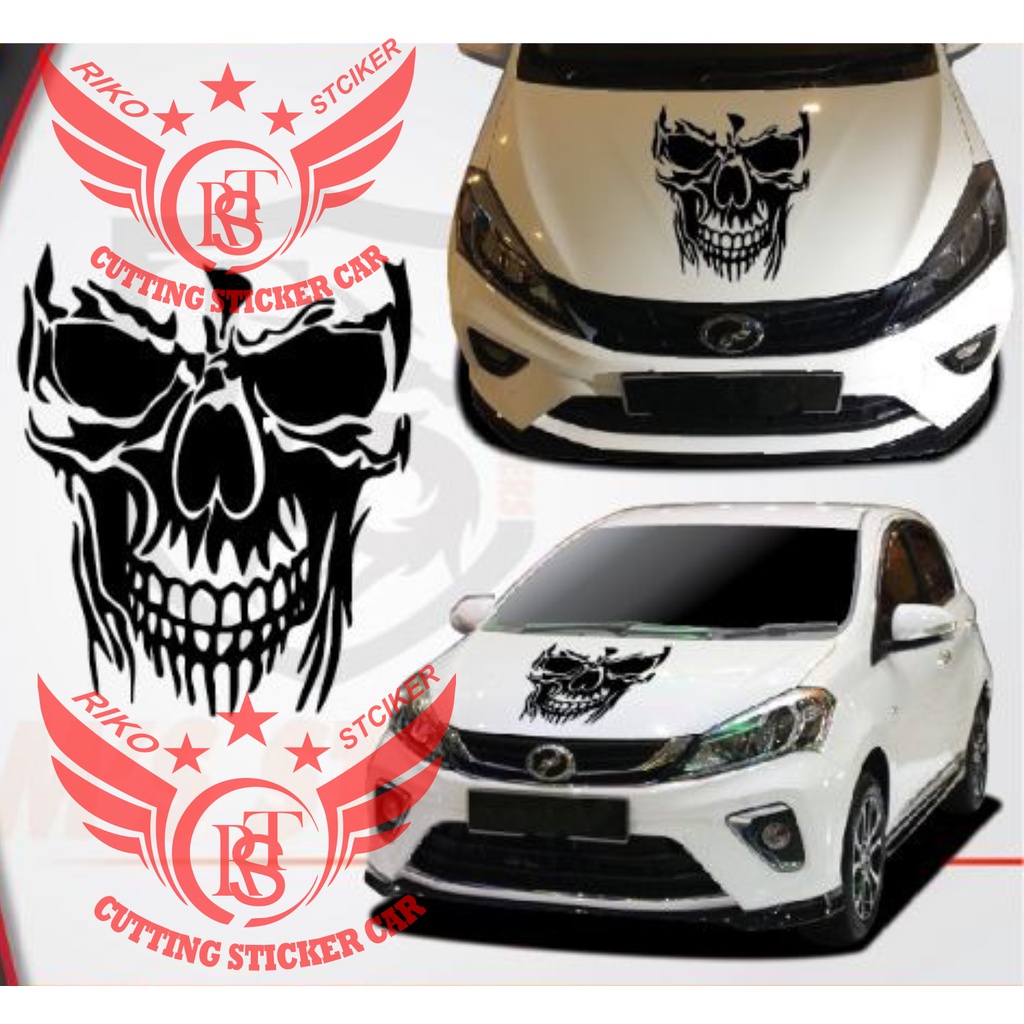 Jual sticker mobil cutting sticker kap mesin mobil mitsubishi honda ...