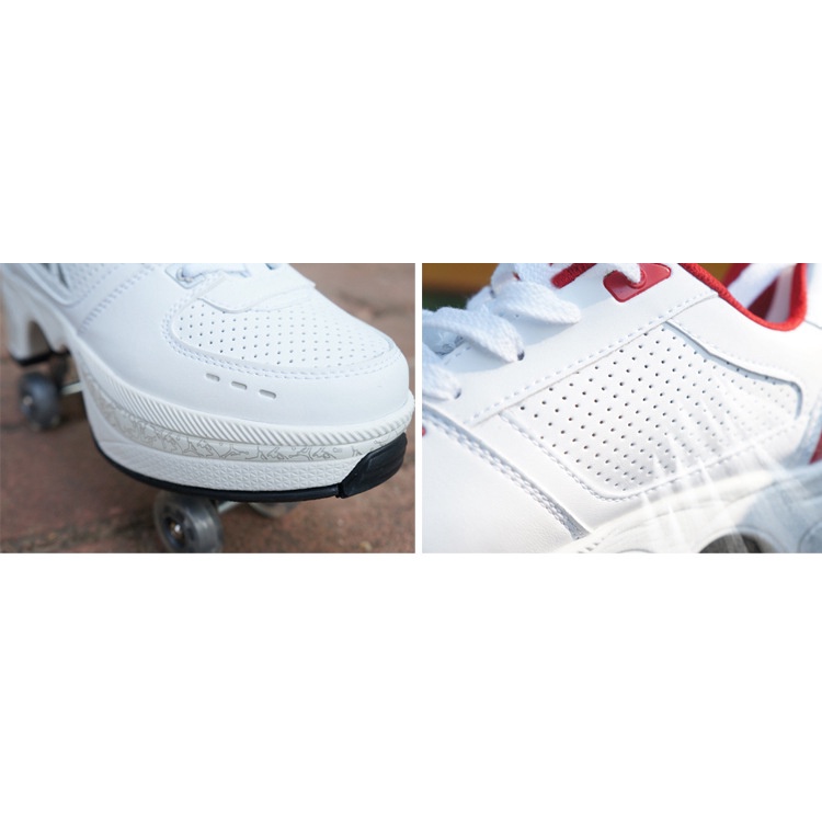 Jual Sepatu Roda 4 Roller Skates Sneaker PU Leather Fashion Shoes ...