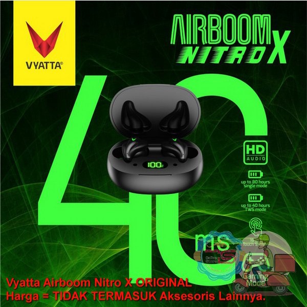 Jual Vyatta Airboom Nitro X Tws Bluetooth Earphone -Gaming 40Ms 16In1 ...