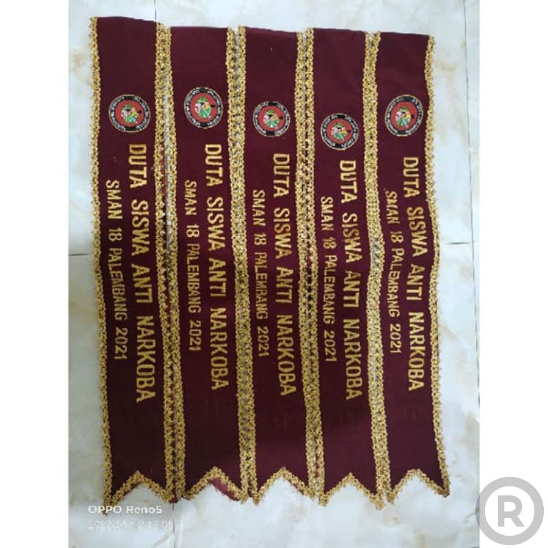 Jual Sash Selempang Wisuda Duta Literasi Selempang Wisuda Bordir Bludru