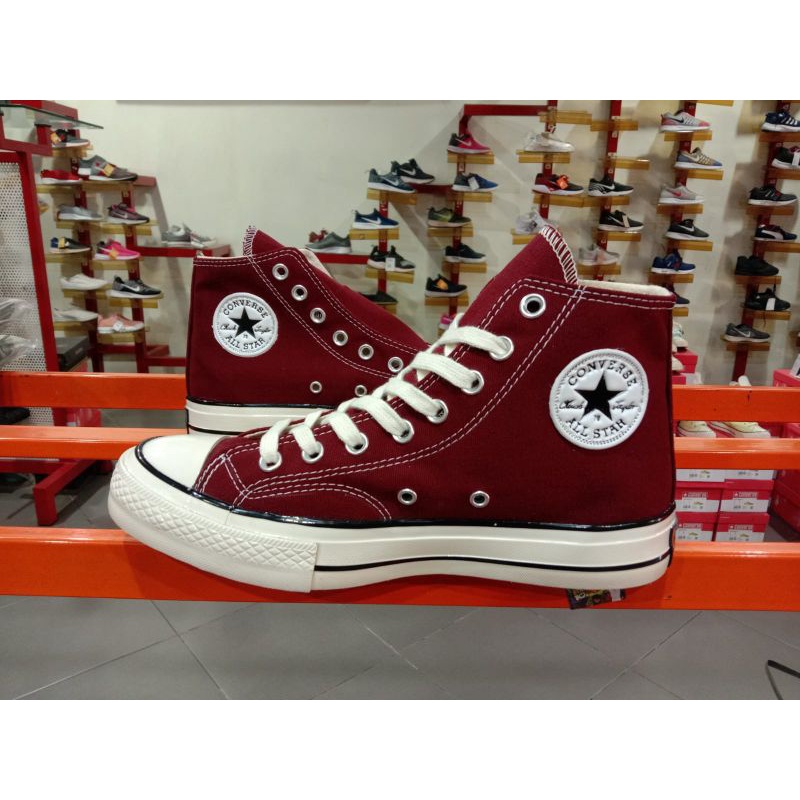 Converse merah maroon outlet tinggi