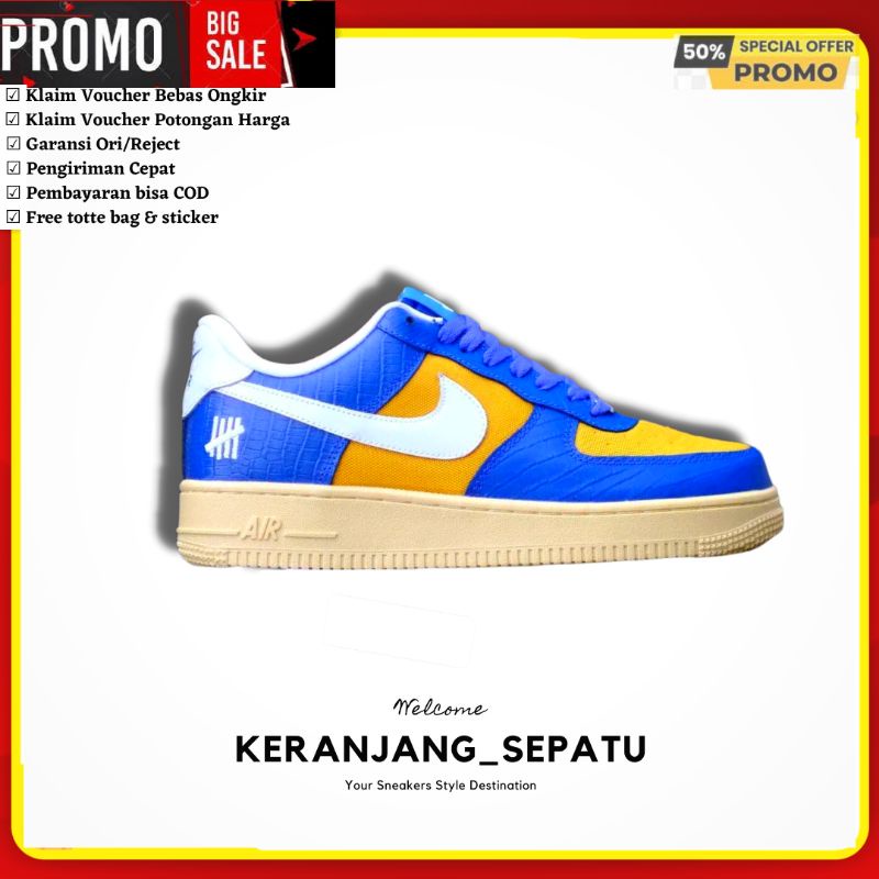 Jual NIKE AIR FORCE 1 LOW SP UNDEFEATED ON IT BLUE YELLOW CROC ORIGINAL ...