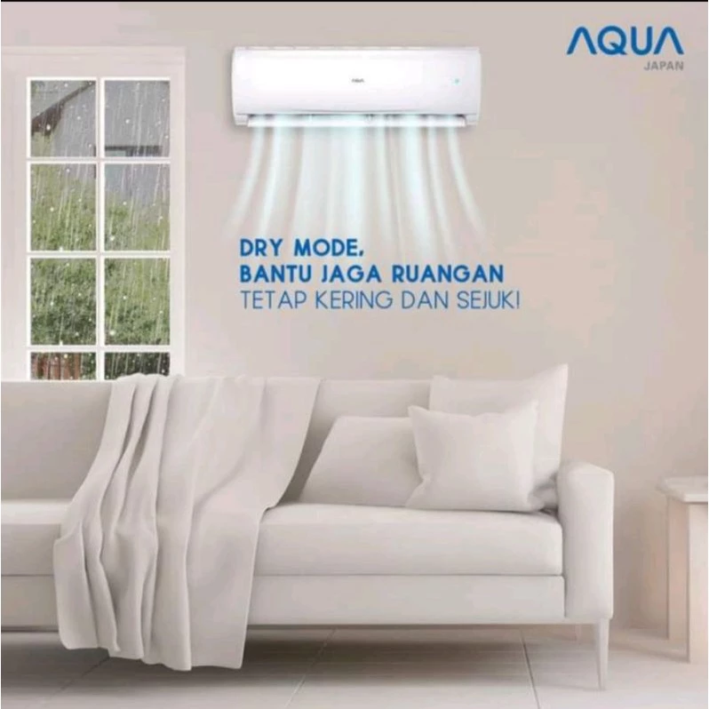 AC AQUA JAPAN 1/2 PK AQA-KCR05FQDL dengan teknologi Turbo Cooling dan UVC Sterilisasi