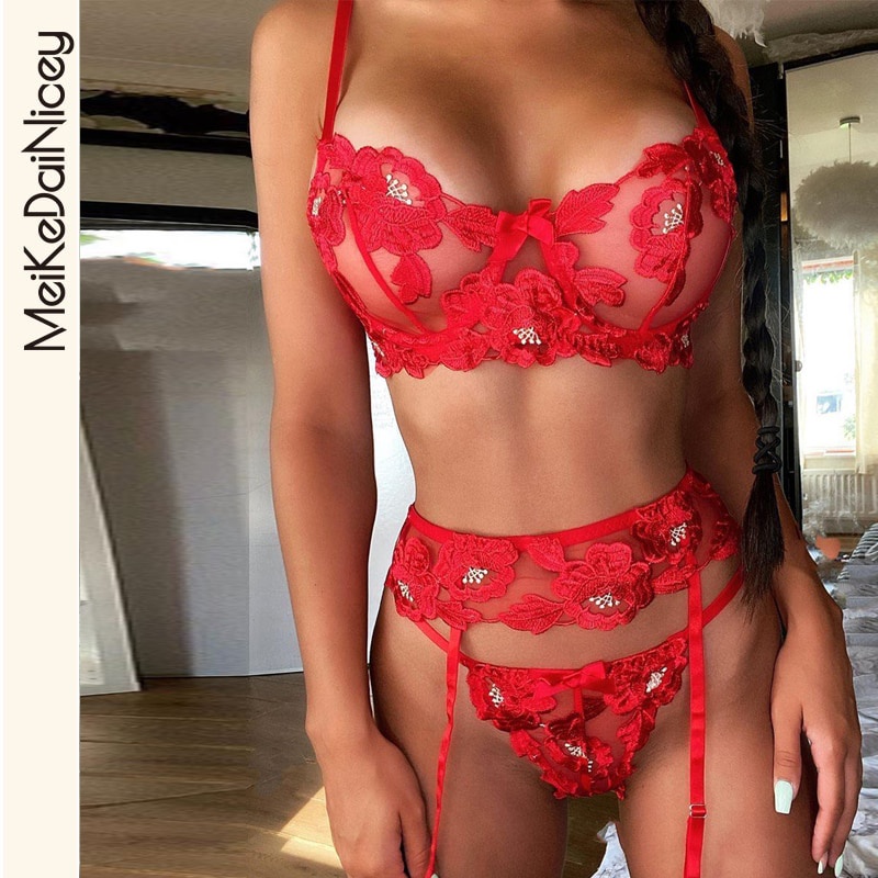 Jual Preorder Meikeshicicey Lingerie Sensual Bordir Buah Pakaian