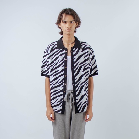 Jual Noir Sur Blanc Men Zebra Shirt Black | Shopee Indonesia