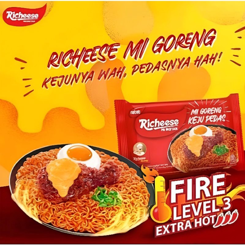 Jual Mie Richeese Mie Goreng Keju Mi Level Pedas Viral Modi Collection ...