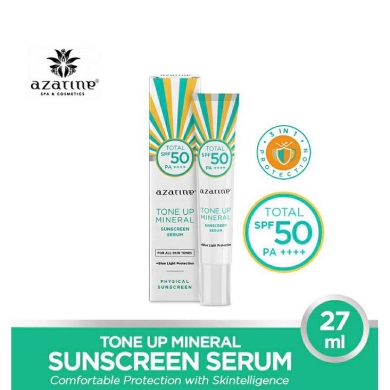 Jual AZARINE TONE UP MINERAL SUNSCREEN SERUM SPF 50 PA++ 27ml | Shopee ...