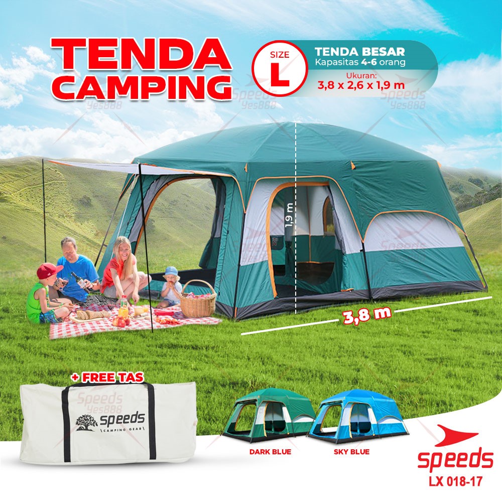 Jual SPEEDS Tenda Kemping Kemah Besar Tenda Camping Lebar Double Layer
