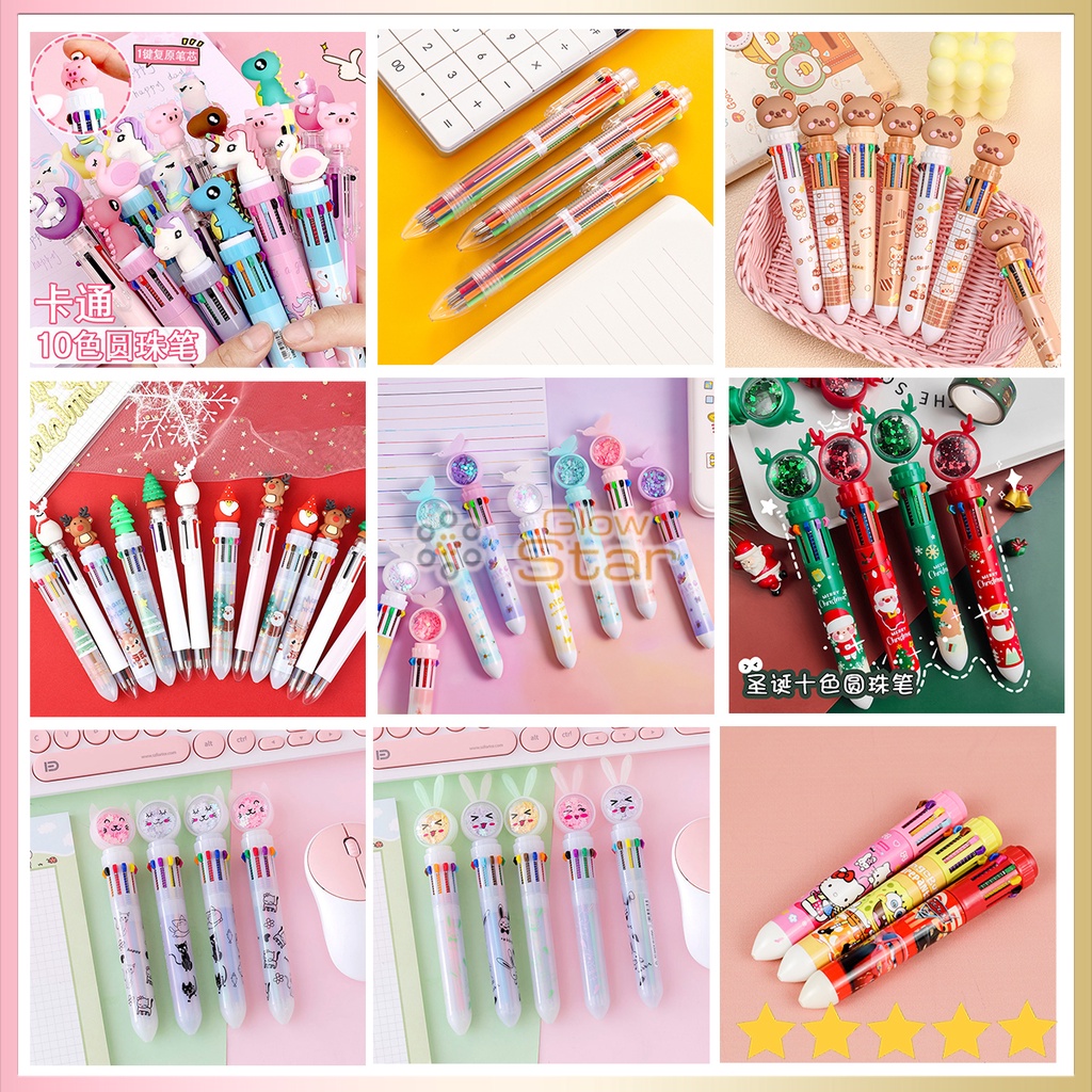 Jual Pulpen Pena Cute Collection Ballpoint Multi color colour Warna 10 ...