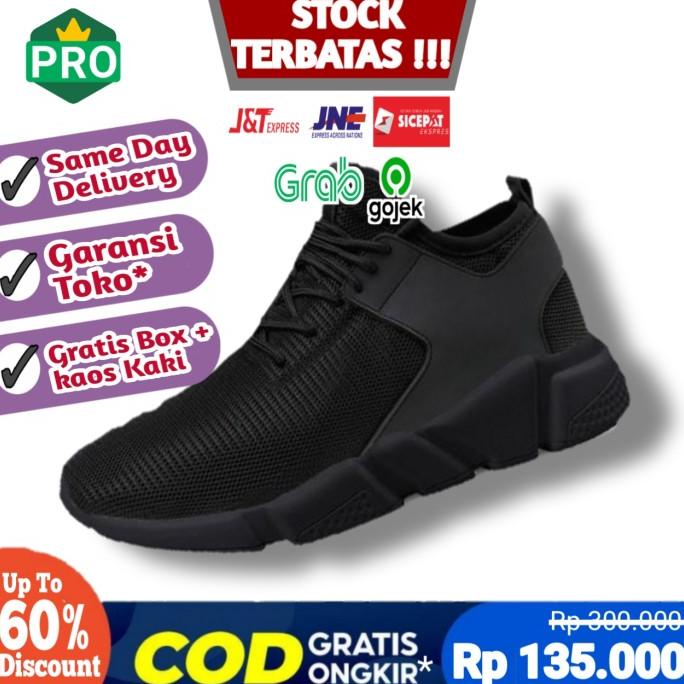 Jual SEPATU KETS SNEAKERS SEKOLAH HITAM POLOS FULL BLACK PRIA COWOK ...