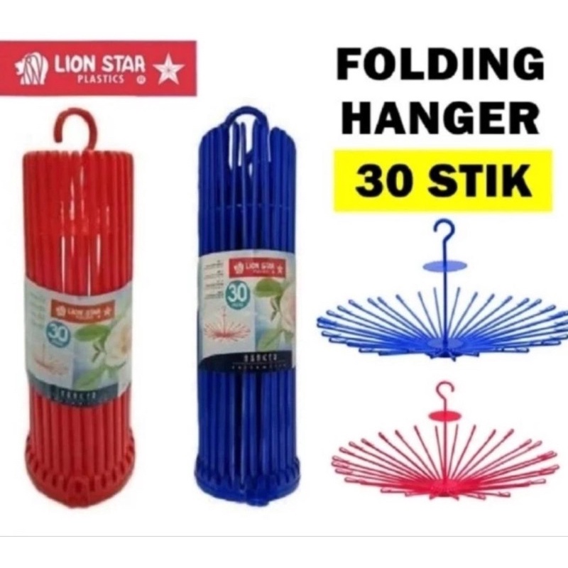 Jual Folding Hanger Lion Star 30 stik Gantungan Baju Bulat Shopee Indonesia