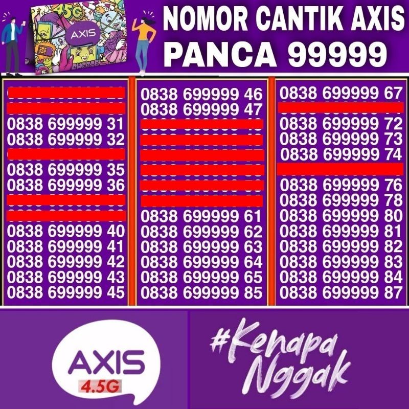 Jual AXIS AXIATA No Cantik Kartu Axis Seri Kwartet Panca Rapih | Shopee ...