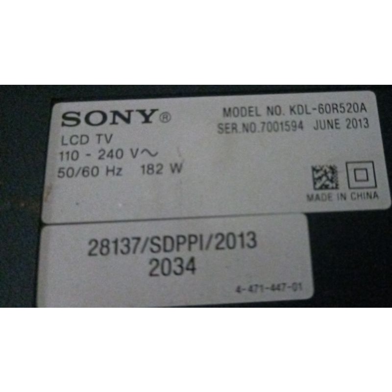 Jual MB Sony KDL-60R520A Normal Layar zonk | Shopee Indonesia