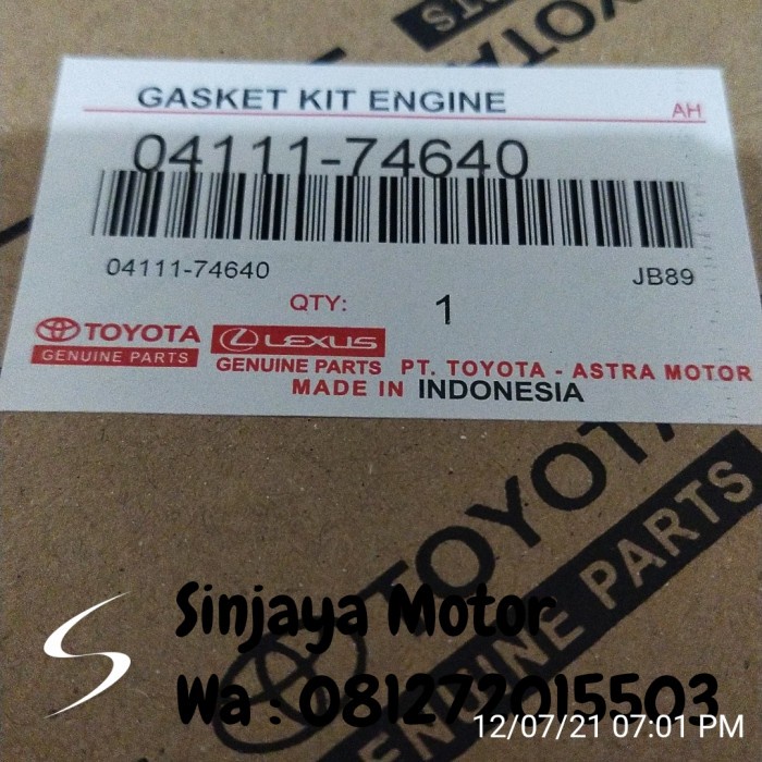 Jual Packing Full Set Gasket Toyota Camry S Fe Cc Thn Solara