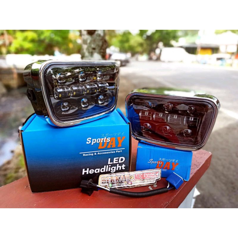 Jual Lampu daymaker kotak 10 led model rx king new set batok | Shopee ...