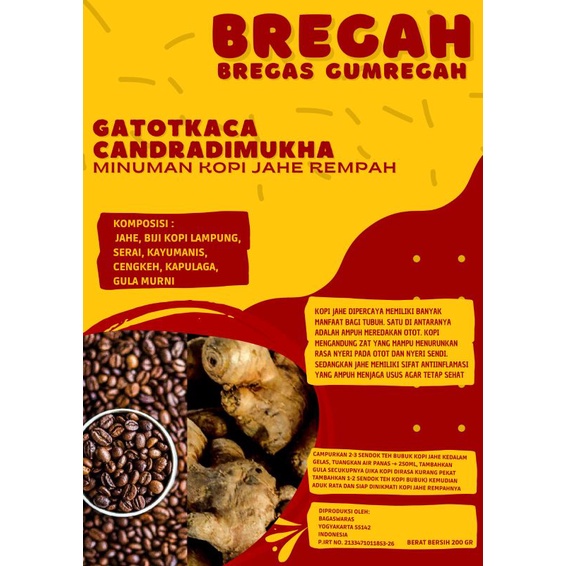 Jual Kopi Jahe Bubuk Minuman Tradisional Gatotkaca Candradimukha