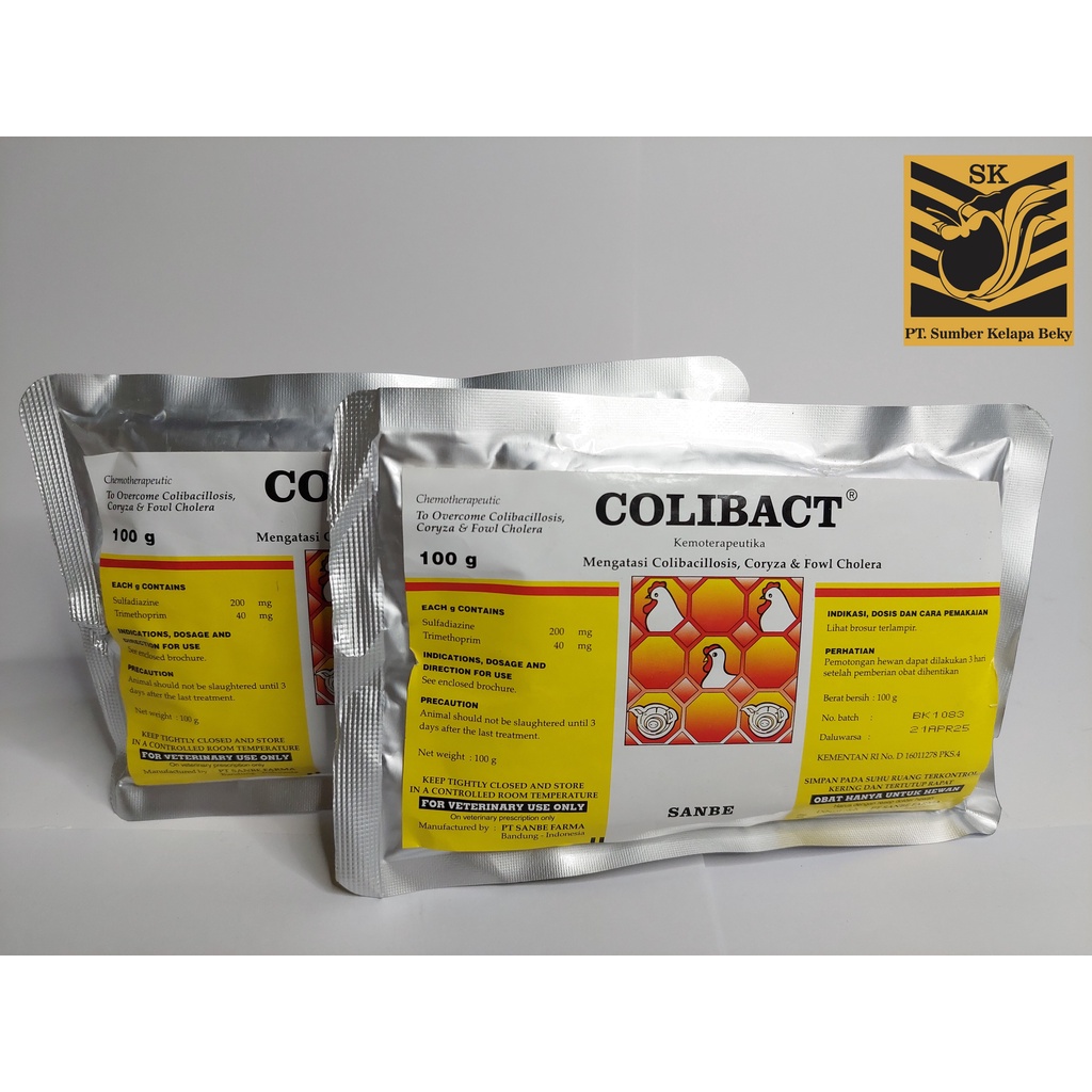 Jual Antibiotik Ayam/Unggas/Ternak Terbaik Colibact 100 Gram (sanbe ...
