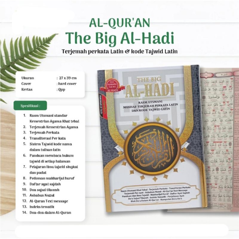 Jual Al Quran Jumbo THE BIG AL HADI A3 Alquran Terjemah Perkata Latin ...