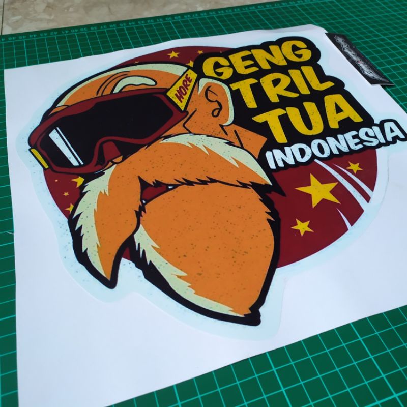 Jual Sticker GTT Geng Tril Tua Edisi Jin Kura-kura, Print UV (size ...