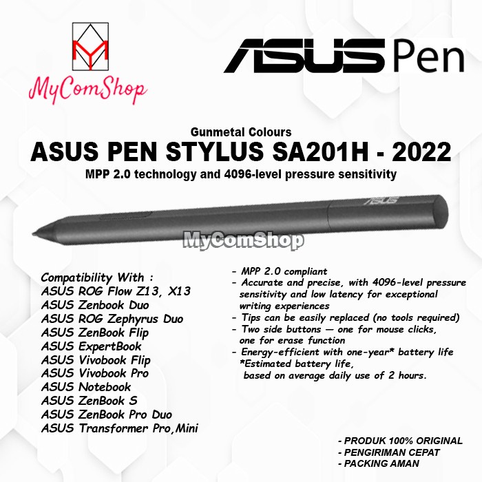 ASUS PEN STYLUS ACTIVE SA201H MPP AND SA203H 2022 For ASUS  touchscreen device