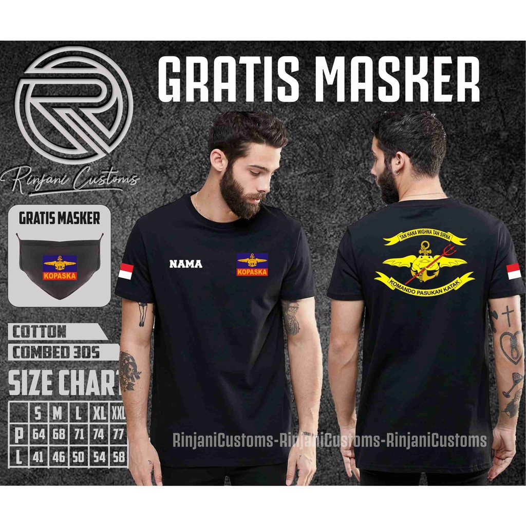 Jual KAOS KOPASKA GRATIS NAMA DAN MASKER - KAOS KOMANDO PASUKAN KATAK ...