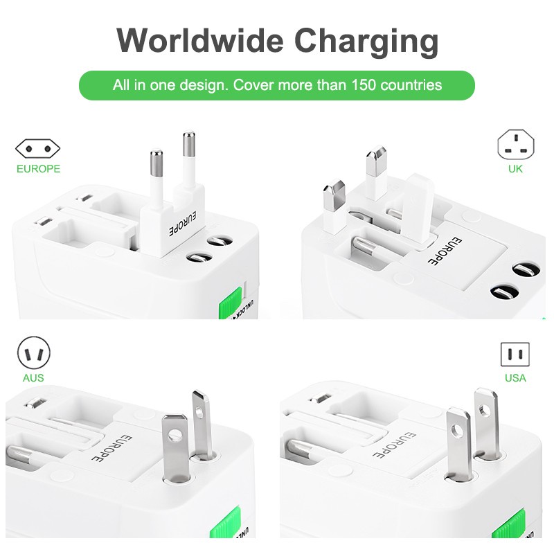 Jual Universal Travel Adaptor USB Colokan Charger Adapter Stop Kontak ...