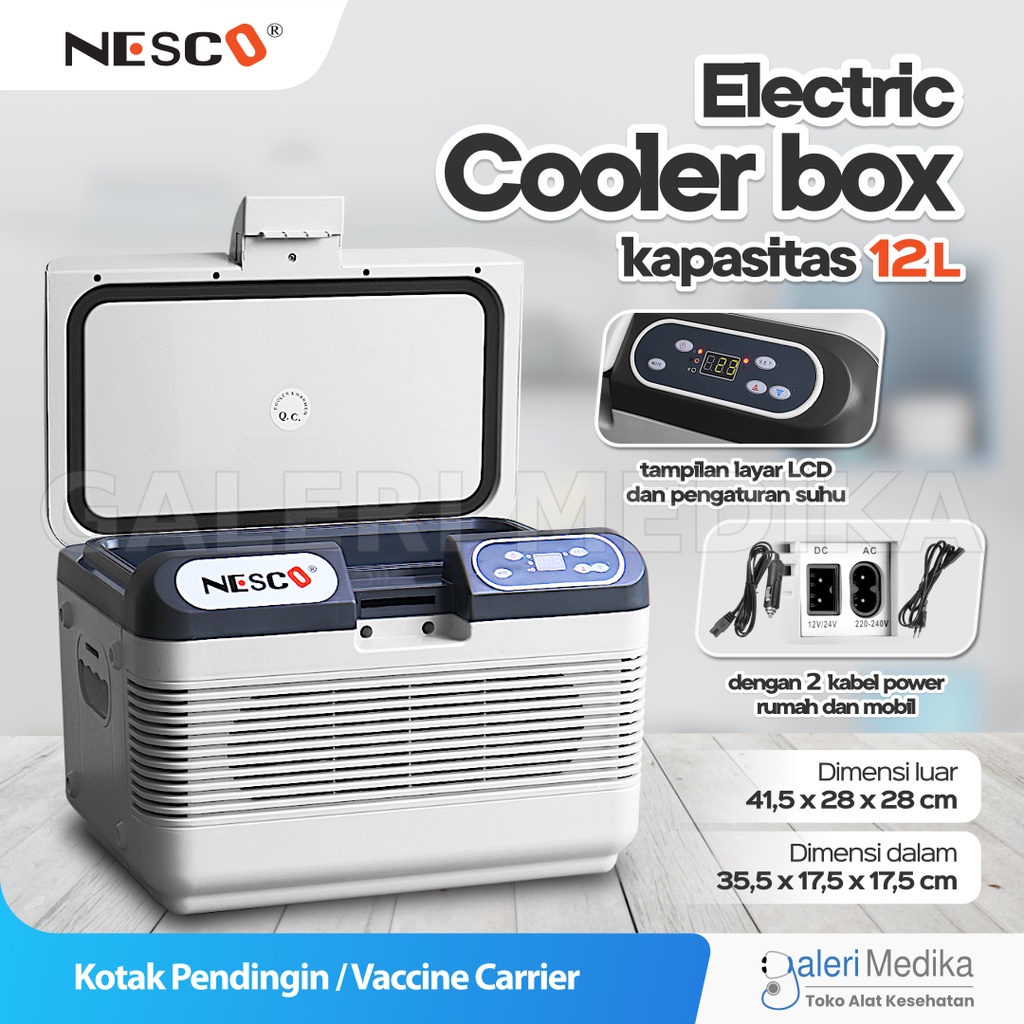 Jual Nesco Electric Cooler Box Vaccine 12 Liter Acdc Kotak Pendingin Vaksin Shopee Indonesia 0134