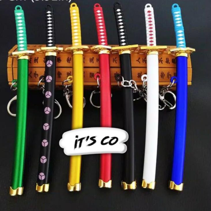 Jual Harga TERMURAAH.. COD Keychain Miniatur Pedang Zoro Anime One