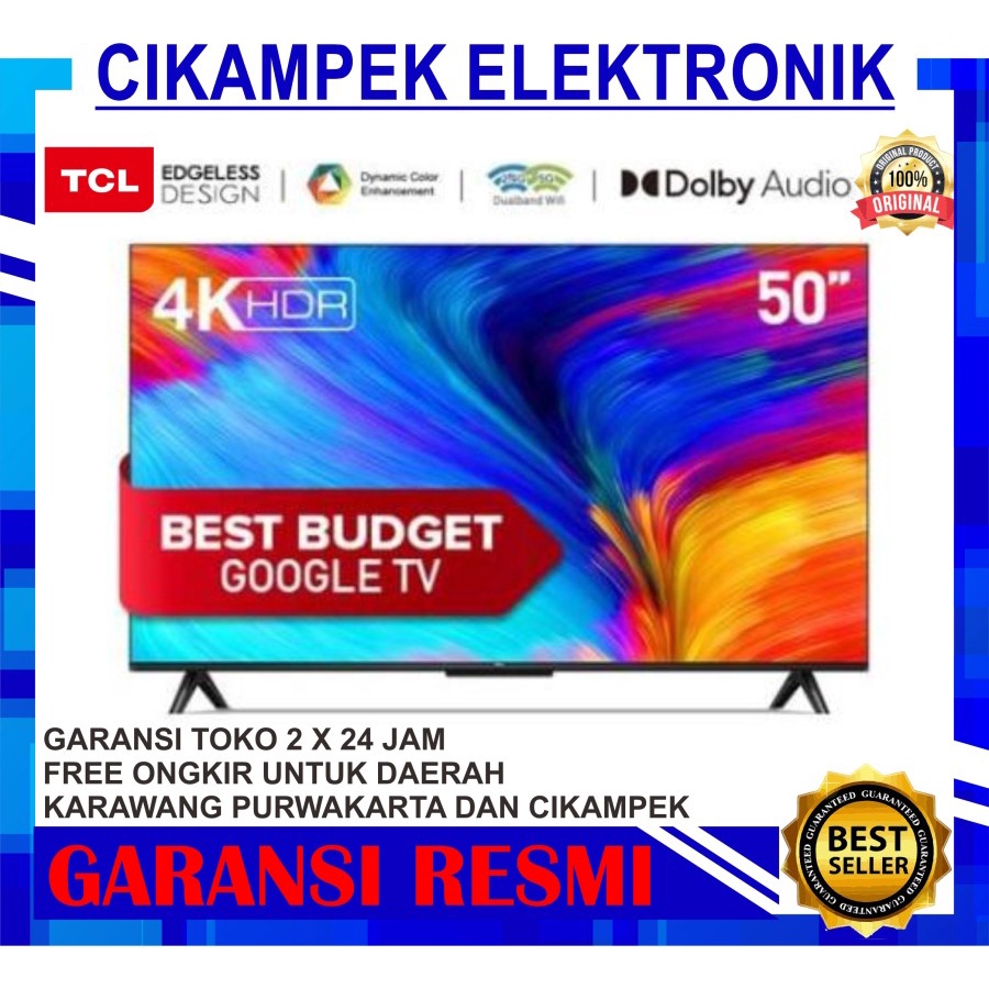 Jual TV LED TCL 50A28 Google TV 50 INCH 4K UHD Dolby Audio | Shopee ...