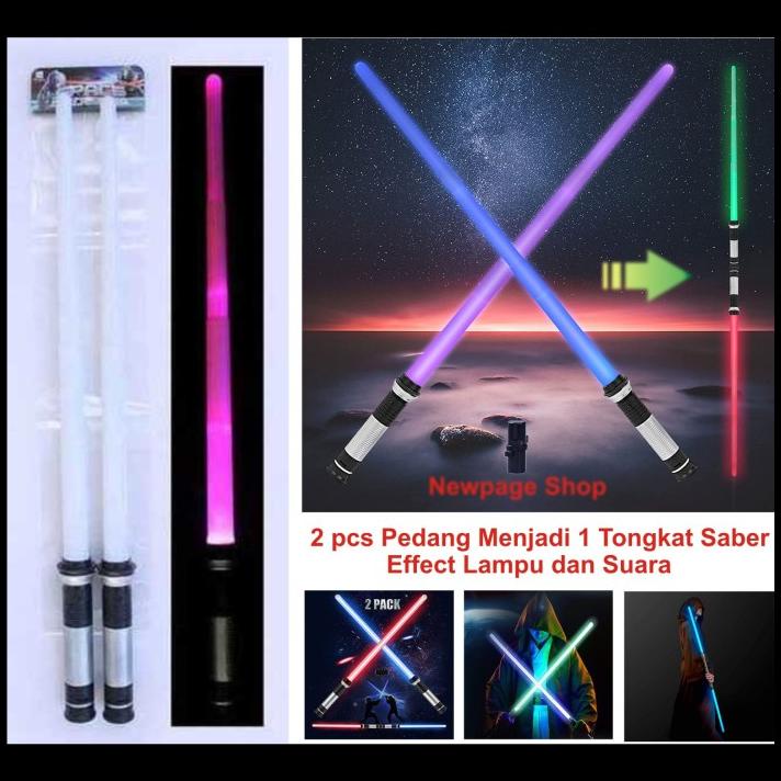 Star Wars Laser Sword for Kids, 2 Pieces Laser Sword, Duel Lightsaber, Laser Sword for Kids with 7 Colours and Sound Effects, Halloween Fancy Dress Party Gifts