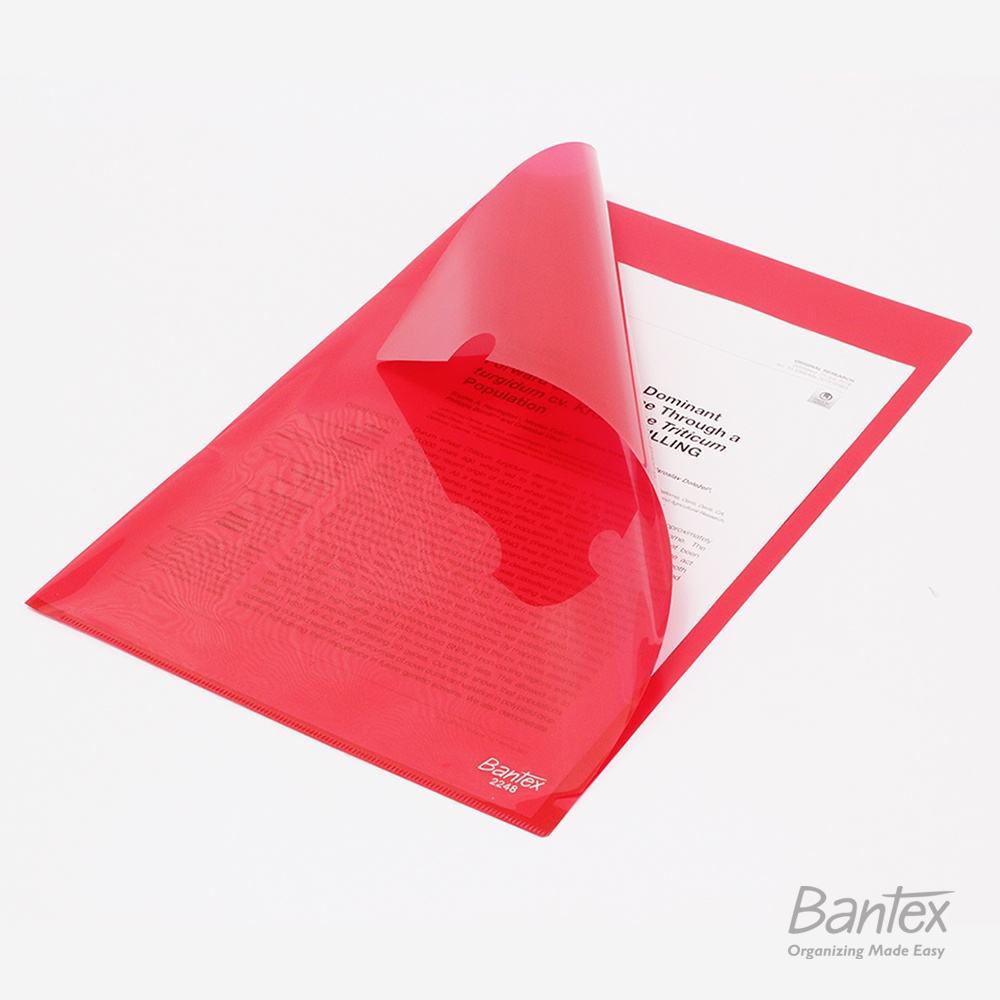 Map L Plastik Bening Clear Sleeve L Folder Folio F4 Red 2248 09G (2)