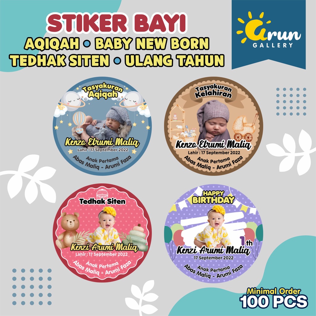 Jual Sticker Bayi Bulat Aqiqah Kelahiran Tedak Siten Ulang Tahun Shopee Indonesia