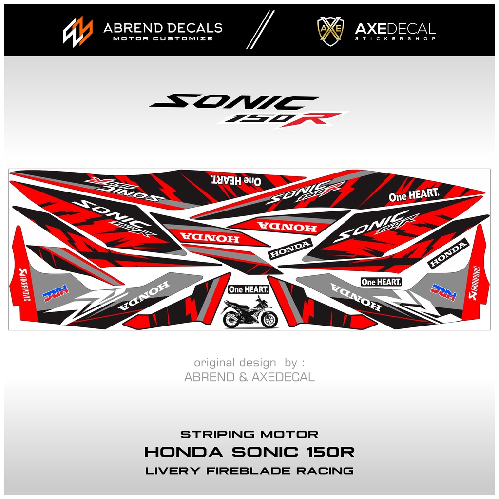 Jual STRIPING HONDA SONIC FIREBLADE TRI COLOR RACING / STIKER MOTOR ...