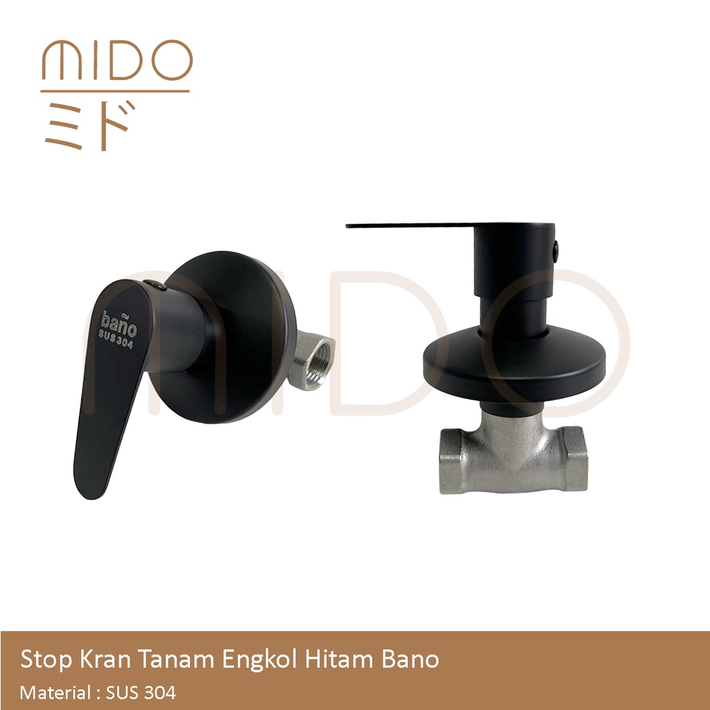 Jual Stop Kran Air Tanam Kran Shower Tembok Hitam Black Shopee Indonesia