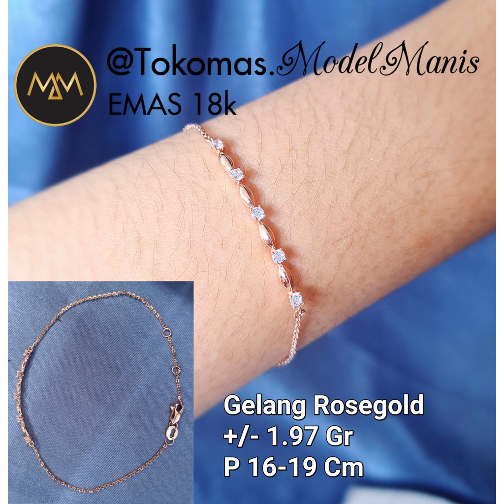 Gelang Nori Emas Rosegold 755 Kadar 18K