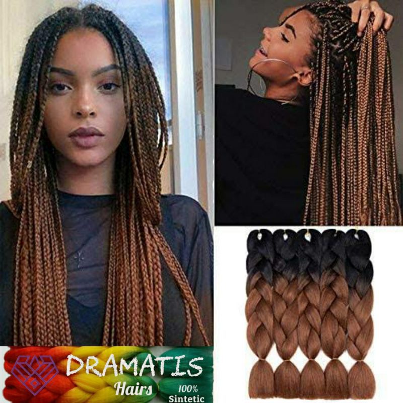 Jual Rambut Sambung Hair Extension Box Braids Ukuran 60 Cm / 1 Pcs ...